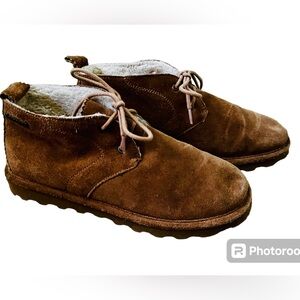 BEARPAW Brown Chukka Bootie Size 10. Shearling, suede, winter comfort boho